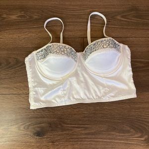 Rhinestone Bustier Crop Top Corset
